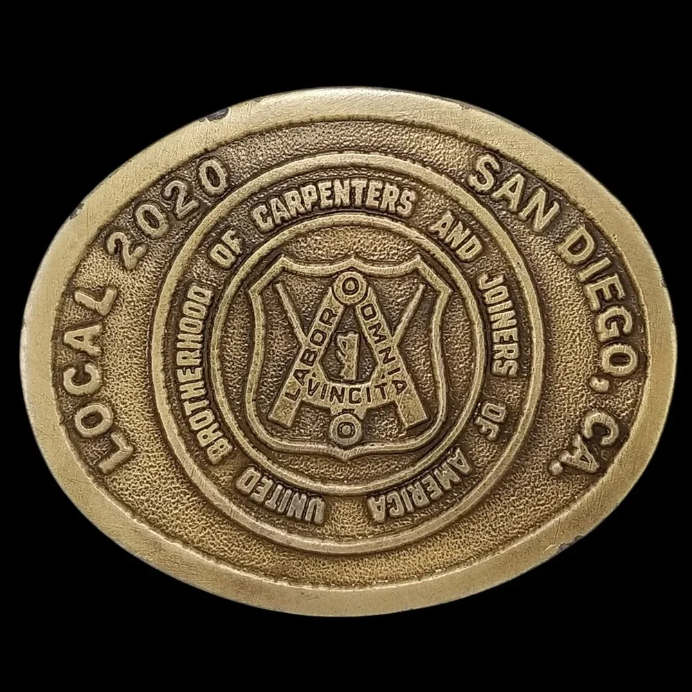 Local‎ 2020 Carpenters Union Belt Buckle San Diego CA Dennis L. Bong AFL-CIO